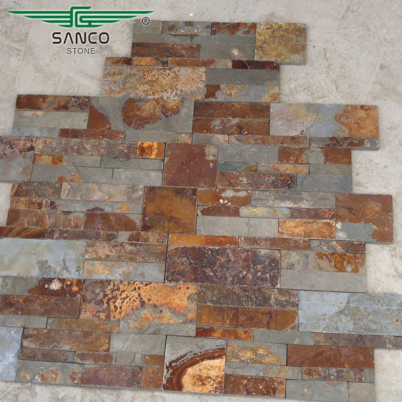 Rust Slate Rock Face Tile Stacked Stone