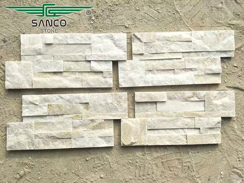 White Marble Stackstone for Fireplace Surround