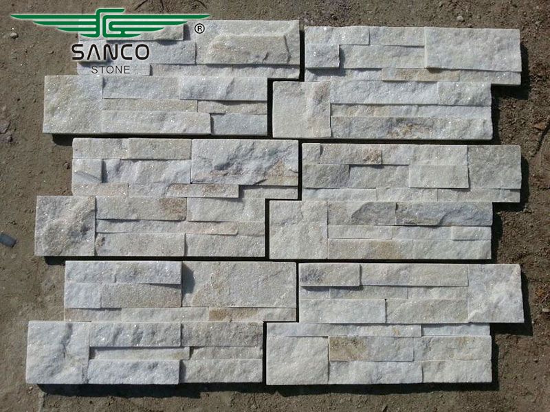 White Marble Stackstone for Fireplace Surround