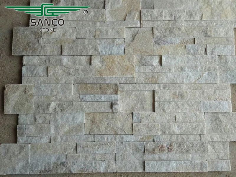 White Marble Stackstone for Fireplace Surround