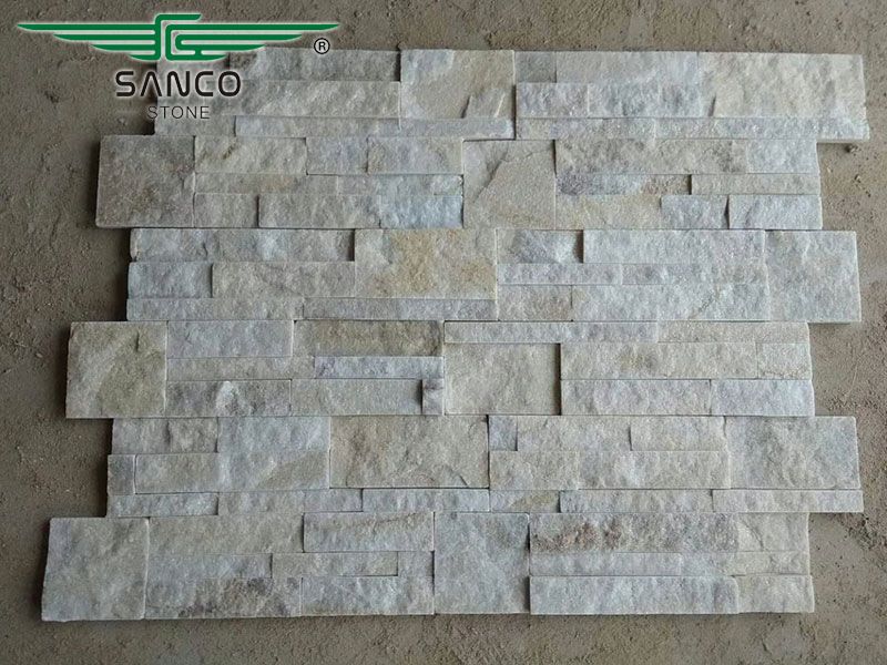 White Marble Stackstone for Fireplace Surround