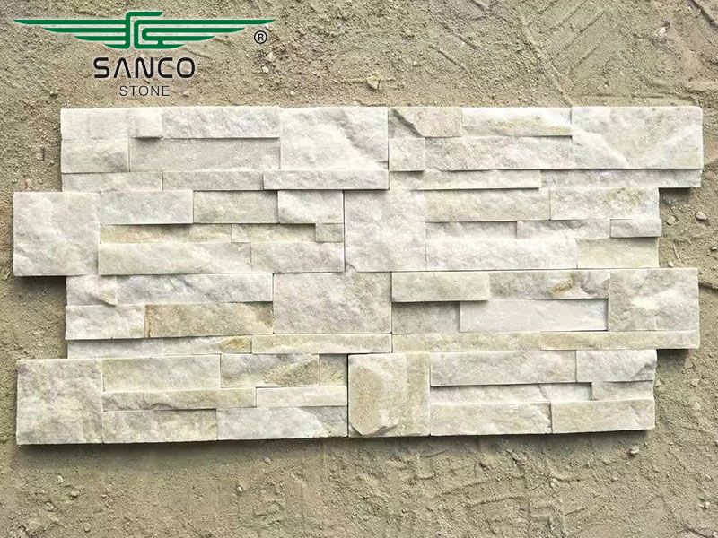 White Marble Stackstone for Fireplace Surround