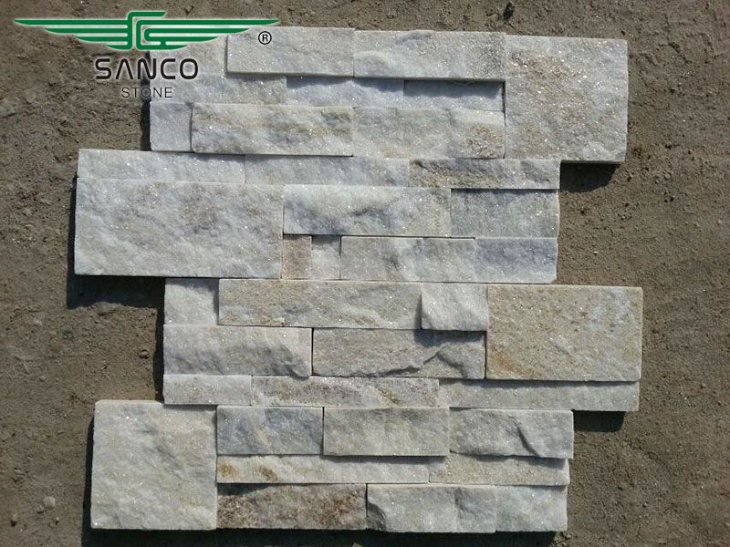 White Marble Stackstone for Fireplace Surround