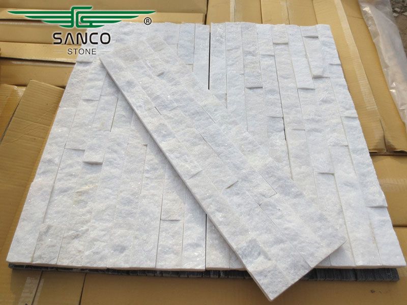 Glacier White Ledger Stone Panel  6