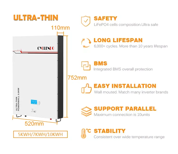 Ultra thin 48v 100ah for energy storage