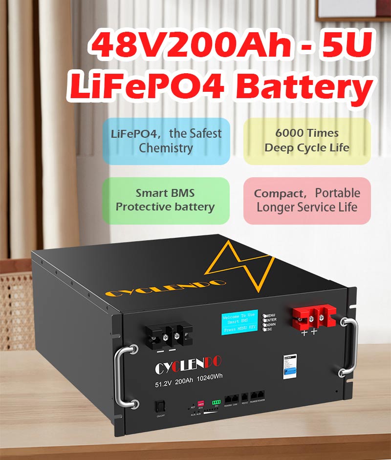 51.2v 200ah rack battery
