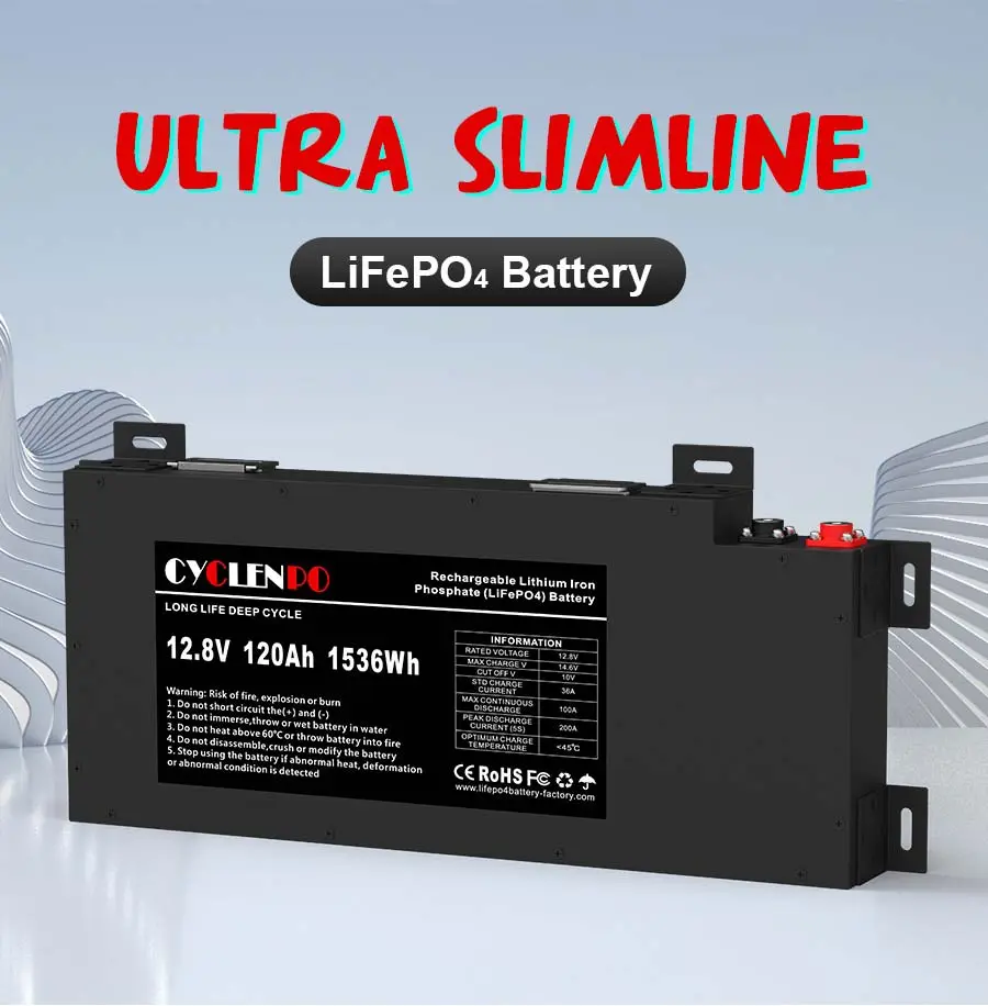12v 120ah ultra slimline vehicle battery
