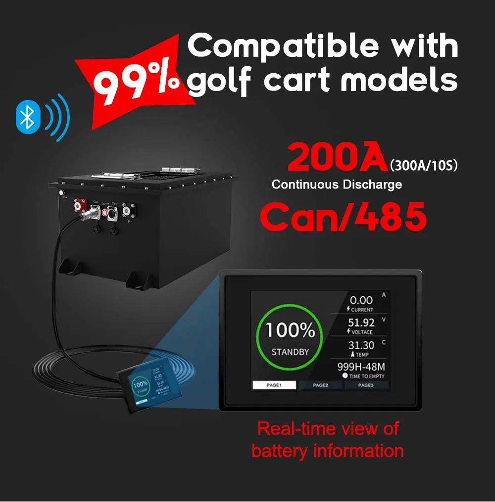 Wholesale 48v 200ah lithium golf Cart battery