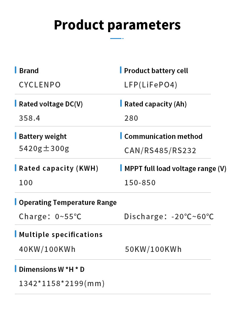 Cyclenpo 50kW/100kWh Air-Cooled Energy Storage System