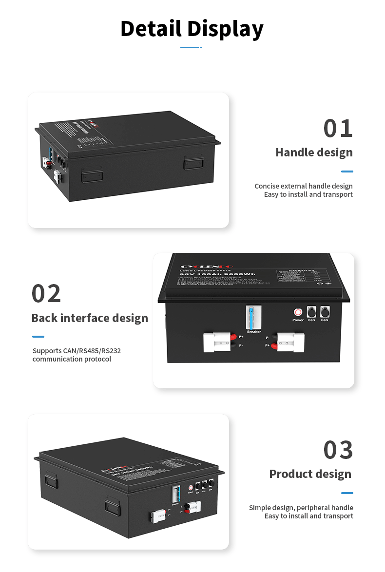 Cyclenpo 96V Deep Cycle Battery100Ah LiFePO4 Battery