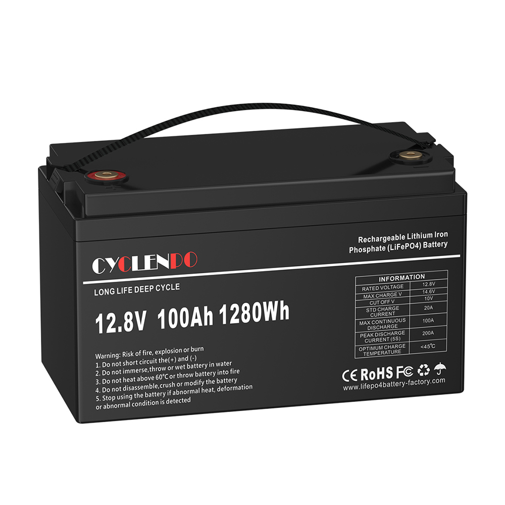 cyclenpo 12v 100ah lifepo4 batterie bt bms solarr  for marine/boat