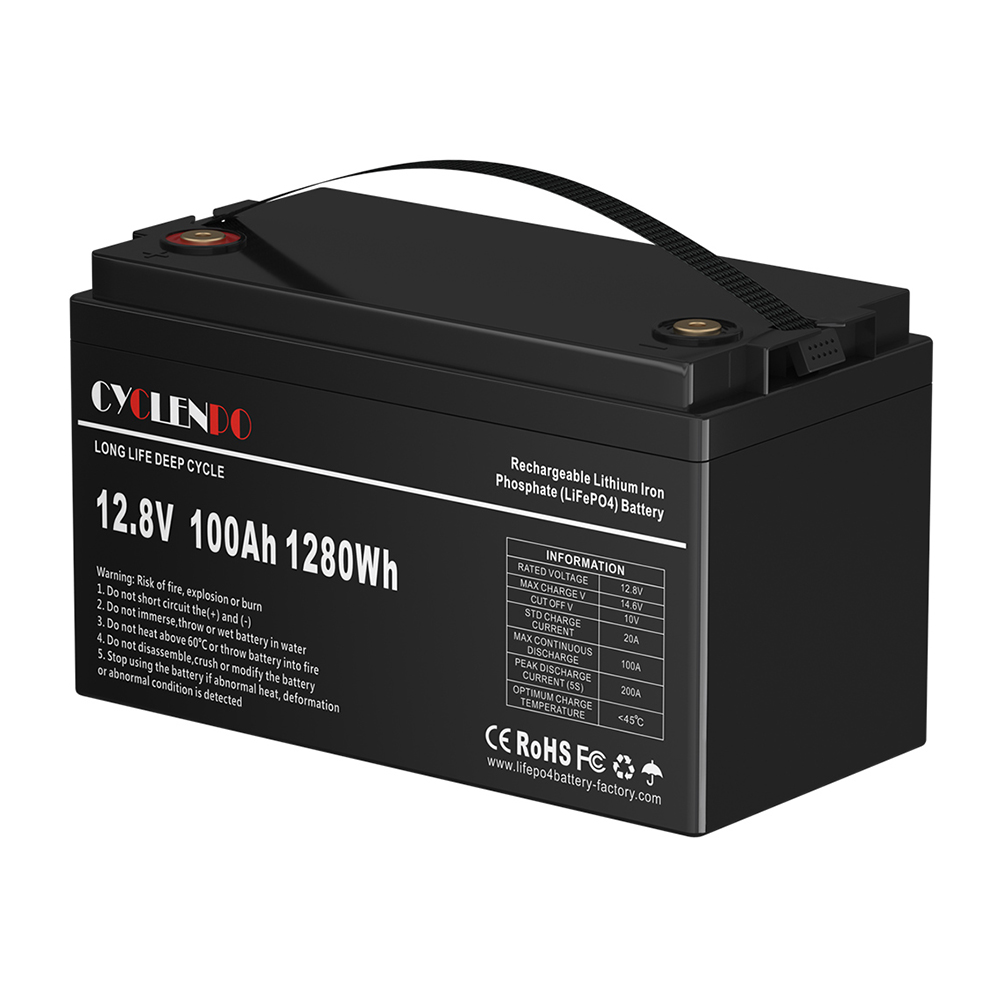 cyclenpo 12v 100ah lifepo4 batterie bt bms solarr  for marine/boat