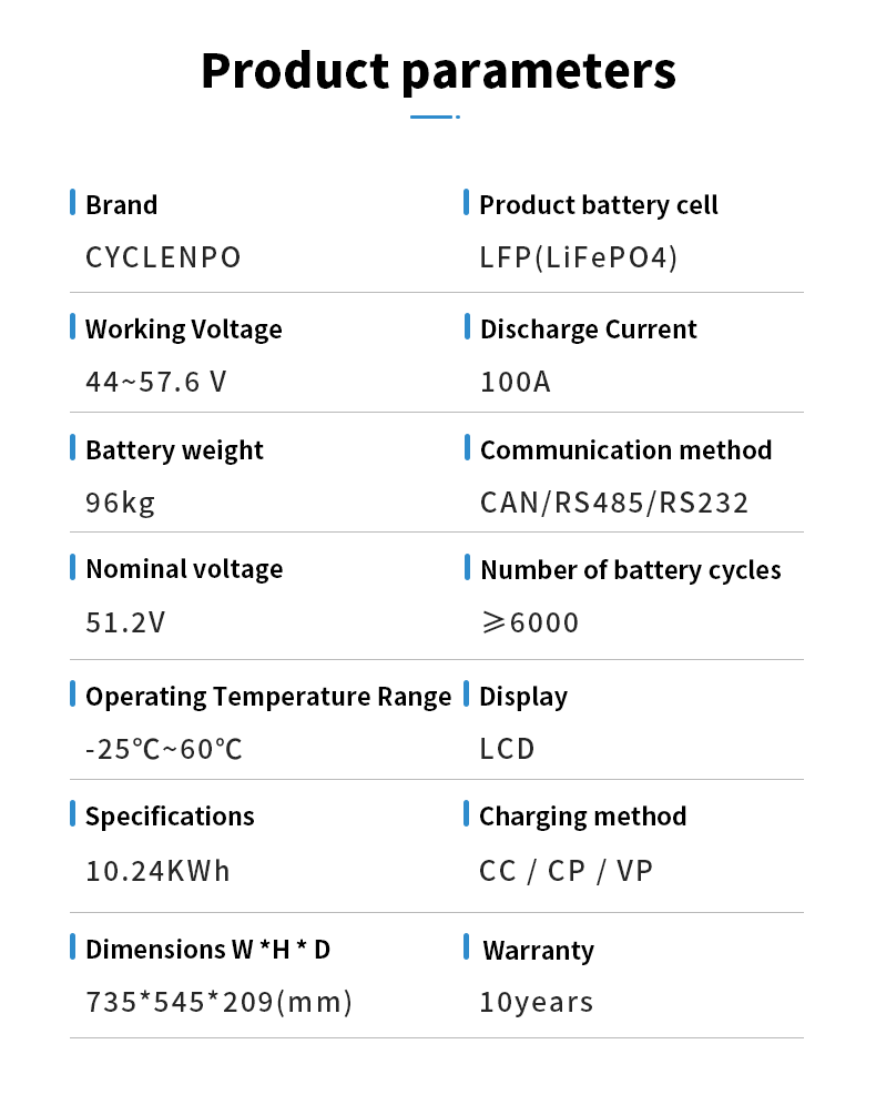 New 51.2v 200ah lithium battery for ESS