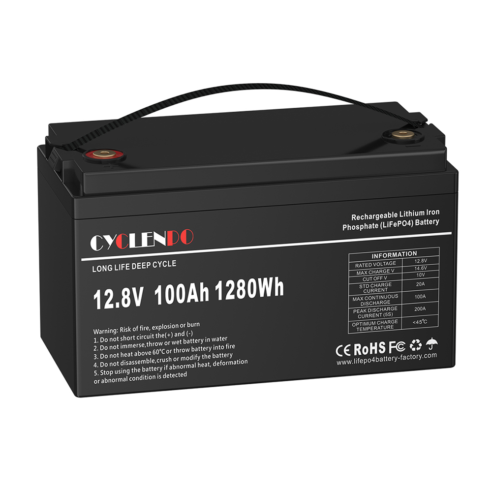 cyclenpo 12v 100ah lifepo4 batterie bt bms solarr  for marine/boat