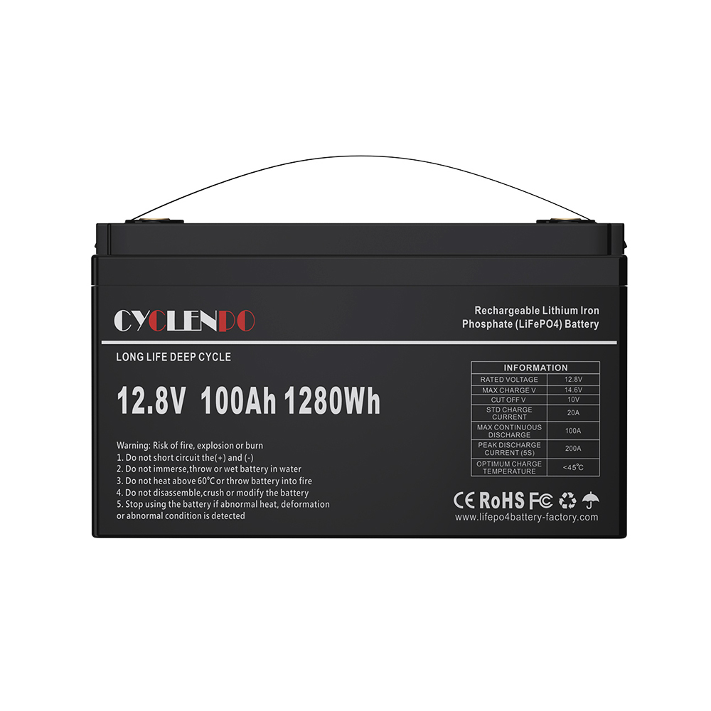 cyclenpo 12v 100ah lifepo4 batterie bt bms solarr  for marine/boat