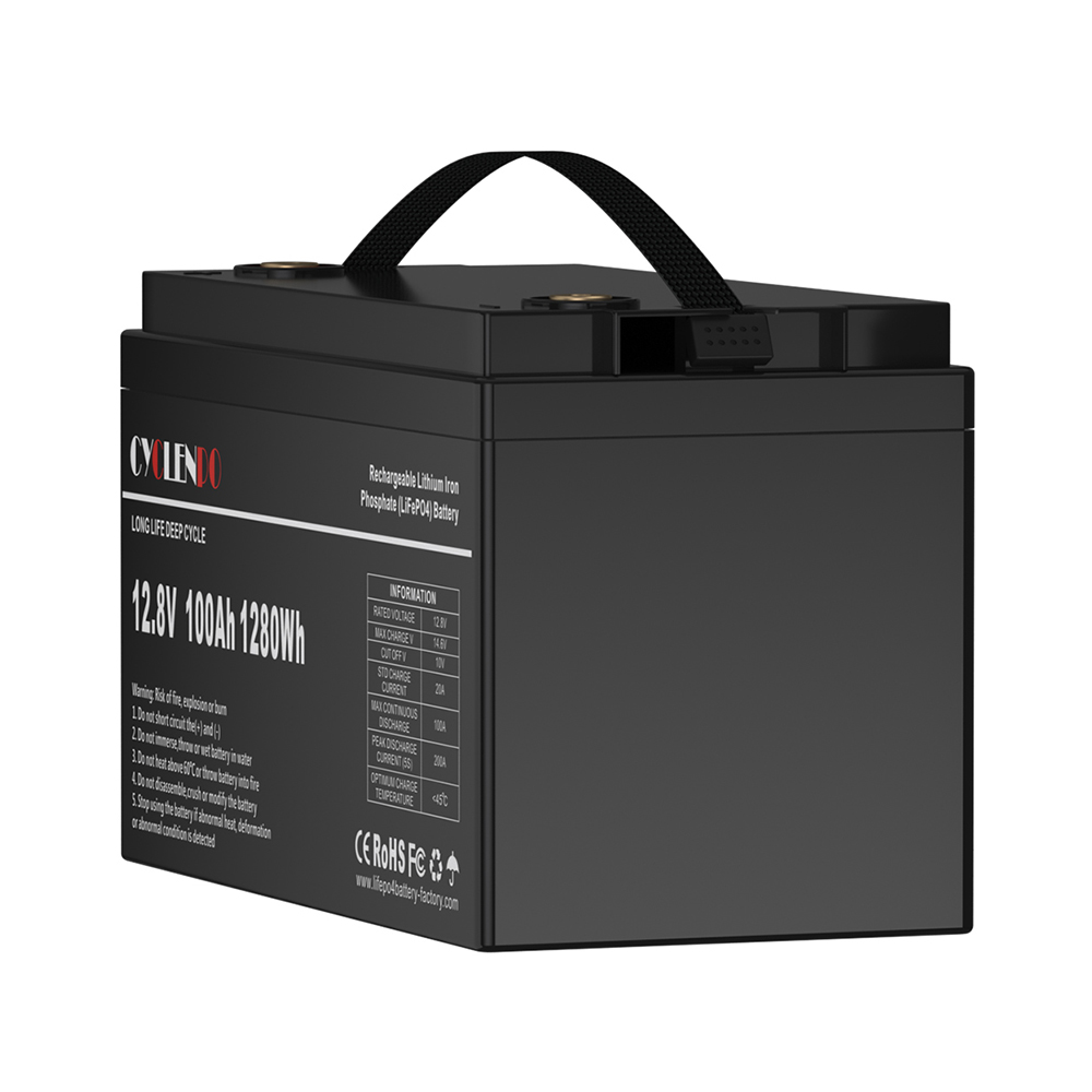cyclenpo 12v 100ah lifepo4 batterie bt bms solarr  for marine/boat