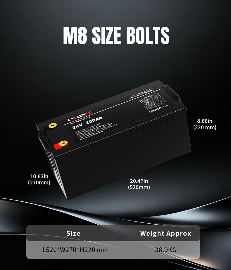 Rechargeable 24v lithium battery pack lifepo4 200ah for solar storage