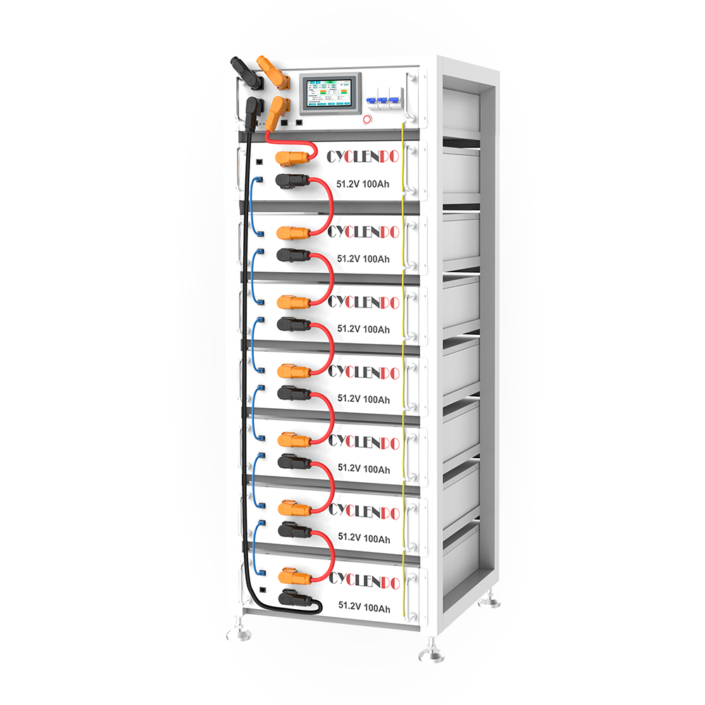 CYCLENPO 24.8kWh–51.2kWh LiFePO₄ Cabinet Battery System