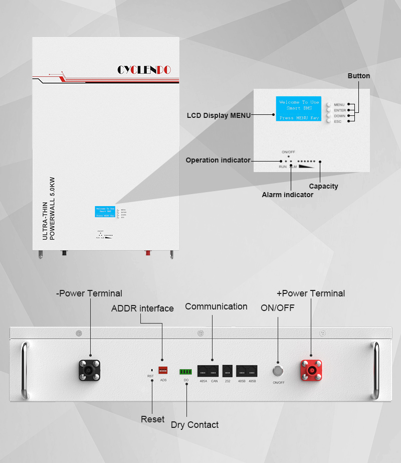 48v 100ah ultra thin lifepo4 battery