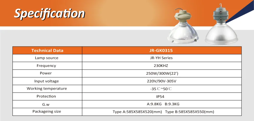 Induction Highbay light JR-GK0315