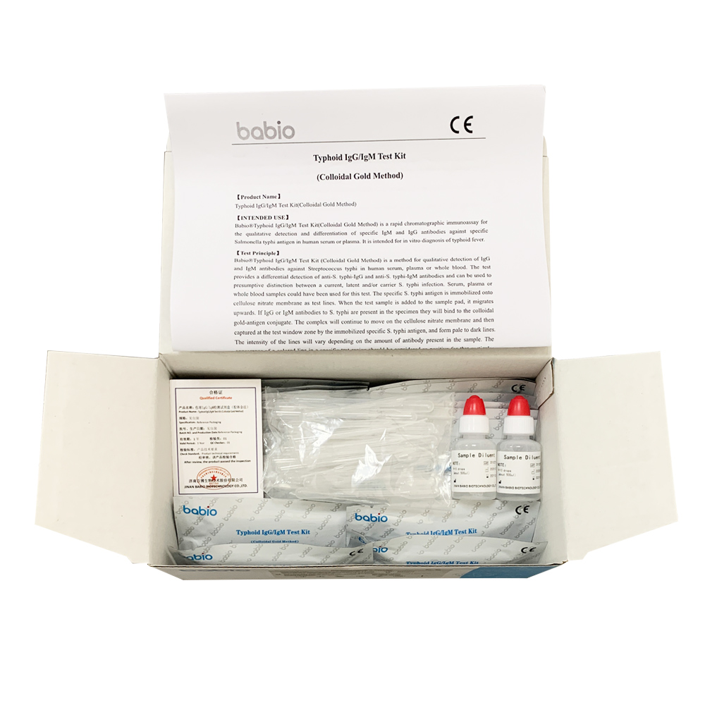 Typhoid IgG/IgM Test Kit(Colloidal Gold Method)