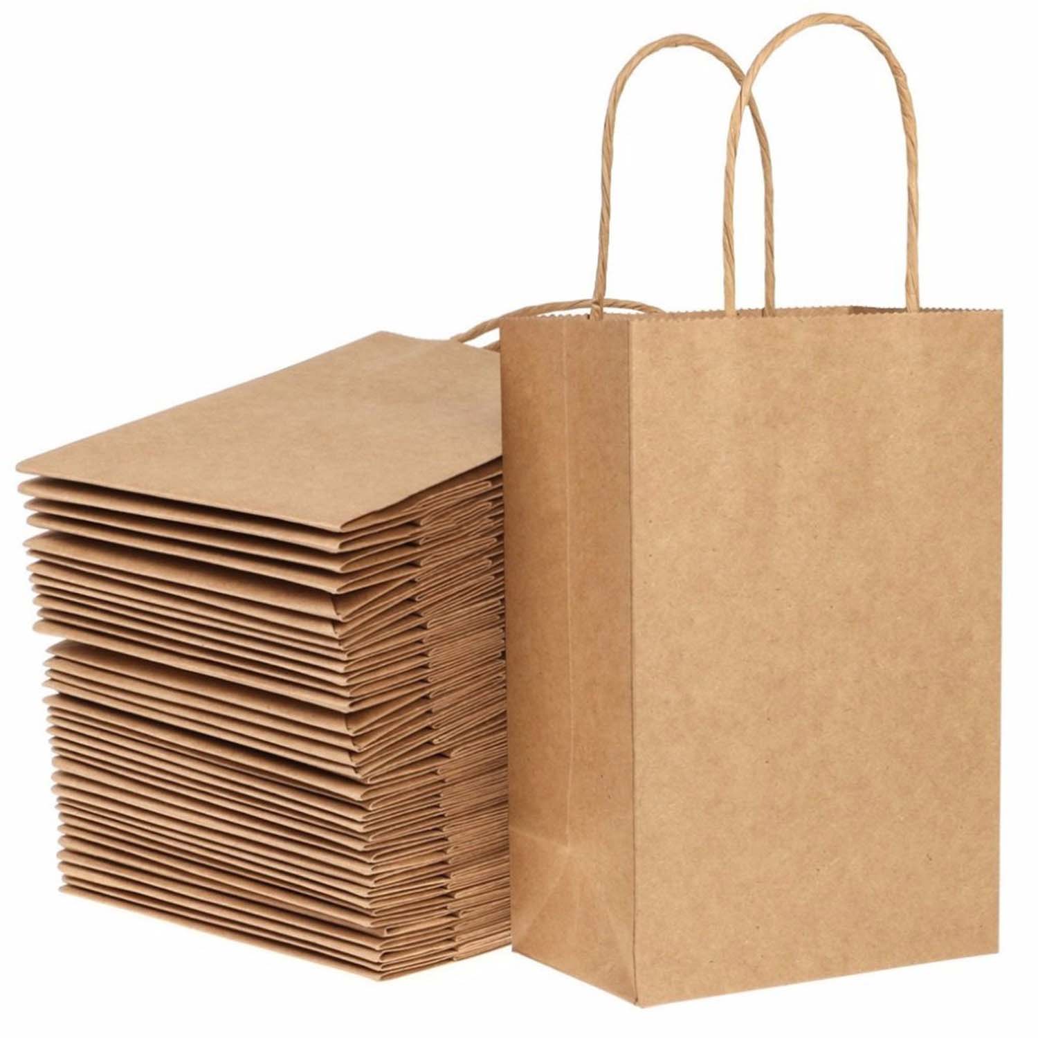 Kraft paper gift bags with handles