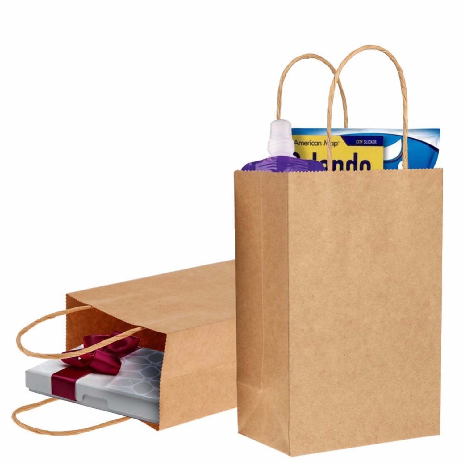 Kraft paper gift bags with handles