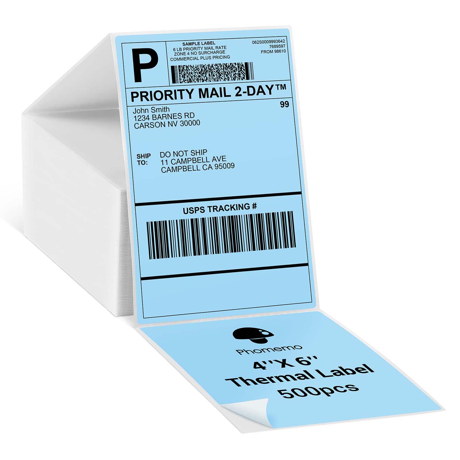 Self-adhesive shipping sticker labels