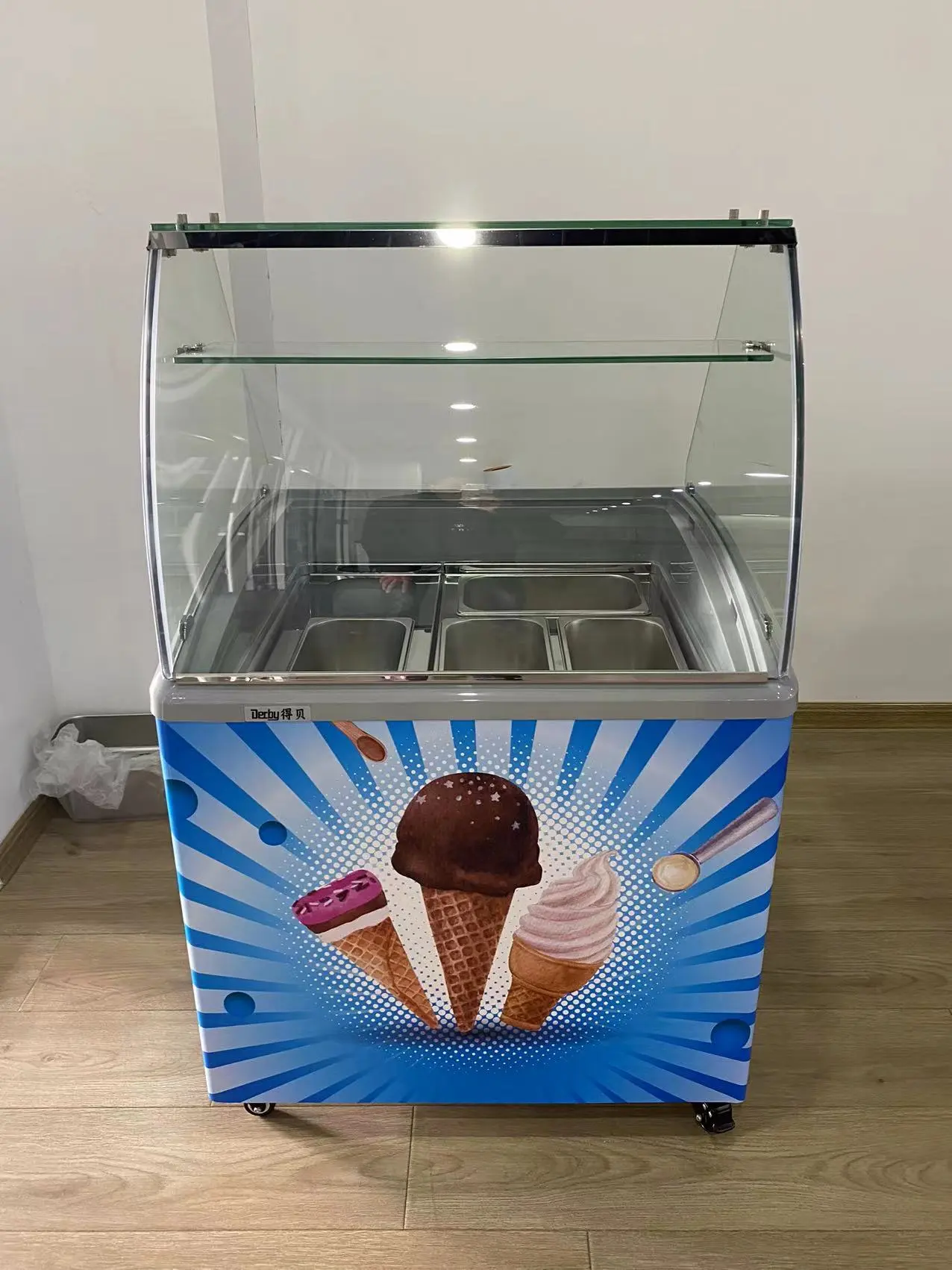 Curved Glass Chest Freezer