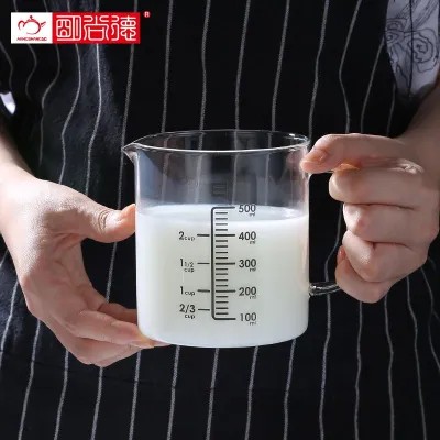 2 Cup glass measuring cup with Measurements, 500ML Milk Cups 16 oz