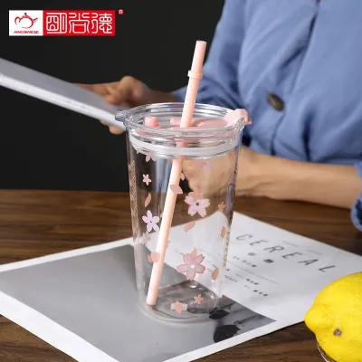 16oz 20oz Reusable Milk Tea Boba Straws Glass Cup - China Straws Glass Cup,  Reusable Milk Tea Glass Cup
