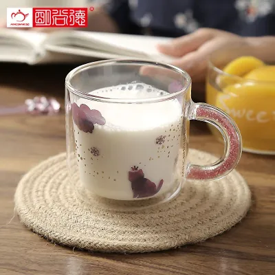 Cup Glass Coffee Mug Double-layer Tea Transparent Milk Restaurant