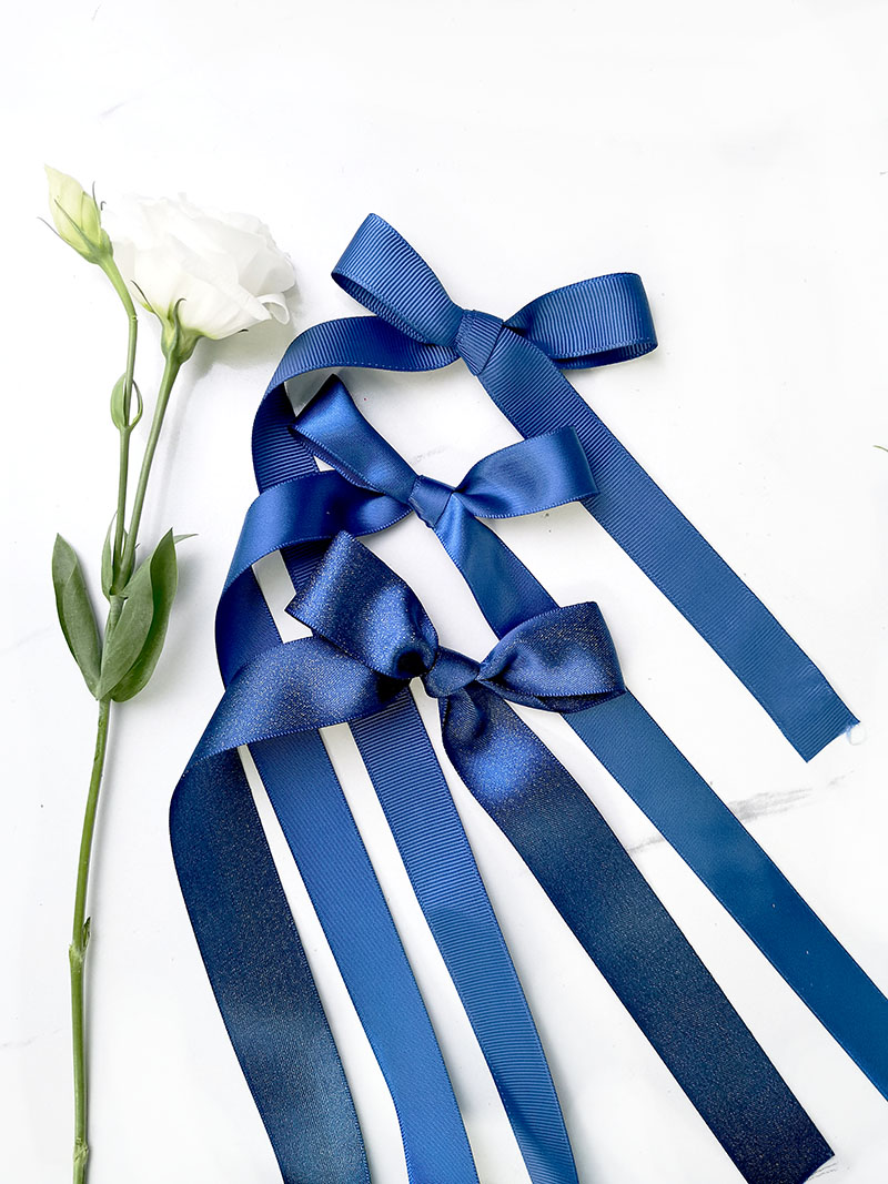 Wholesale dark navy color silk satin ribbons