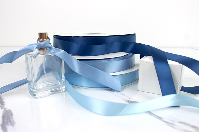 Wholesale dark navy color silk satin ribbons