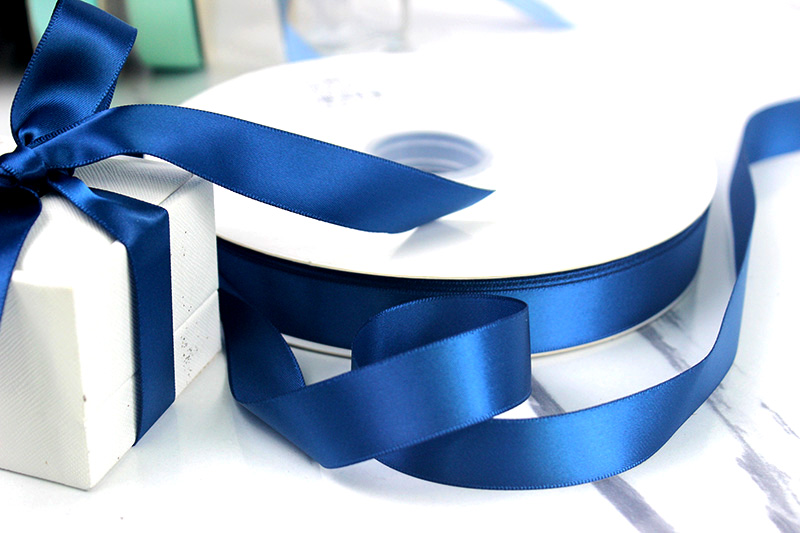 Wholesale dark navy color silk satin ribbons