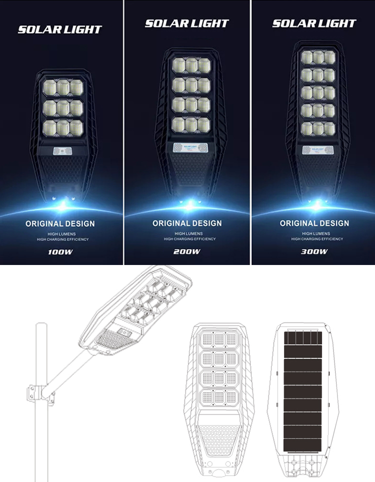 Solar Panel Street Lamps Abs Solar Power Outdoor Integrated All In One Solar Led Street Lights