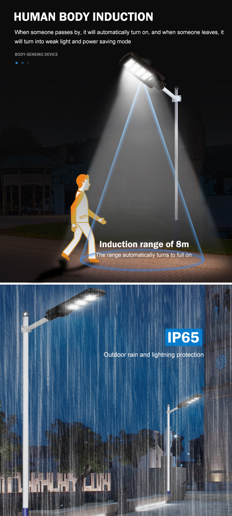 Integrated Road Lamp ABS  Outdoor All In One LED Solar Street Light