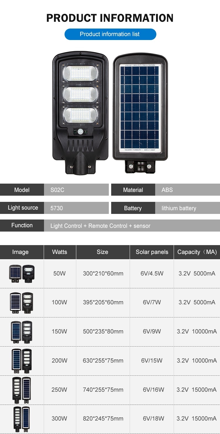 Integrated Road Lamp ABS  Outdoor All In One LED Solar Street Light