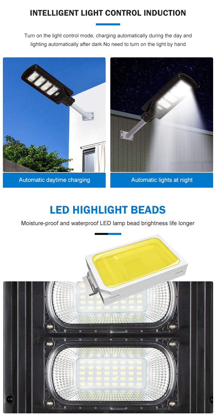 Integrated Road Lamp ABS  Outdoor All In One LED Solar Street Light