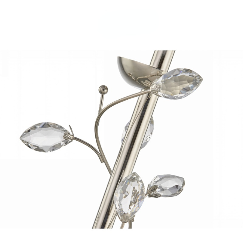 Flower Shape Luxury Design K9 Crystal Leaf Metal Decorative Modern Table Lamp