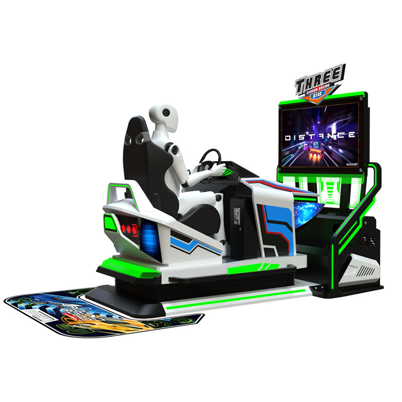 Three screen tour full motion racing car