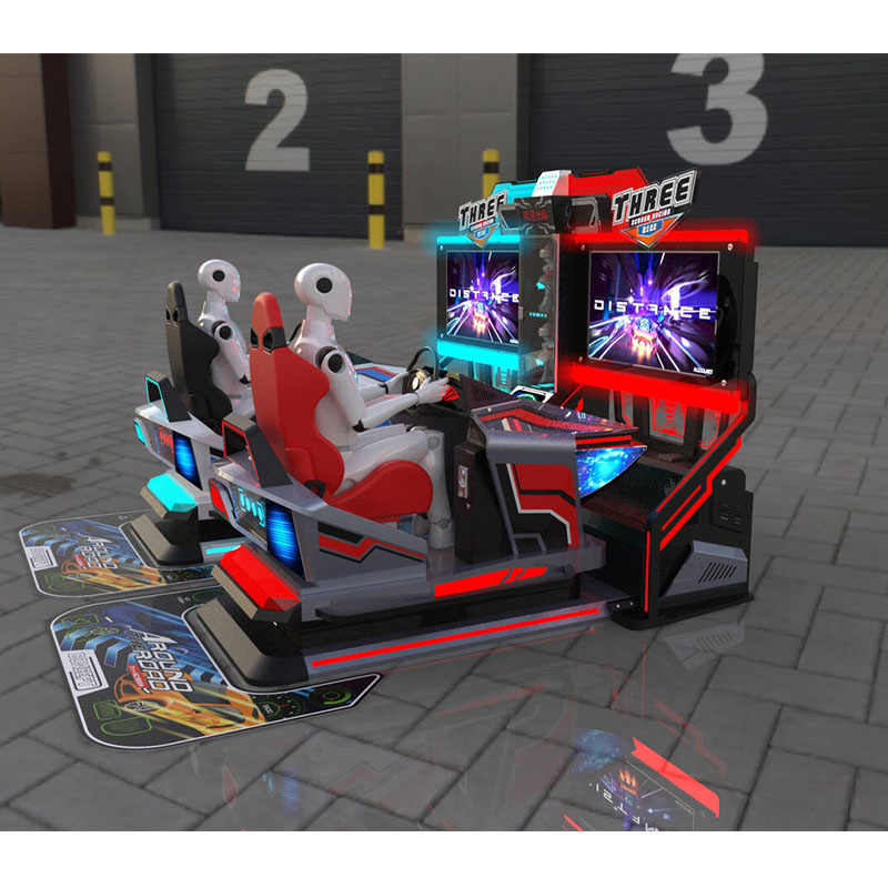 Three screen tour full motion racing car