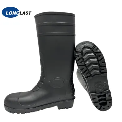 Black PVC safety boots _ LL-2-03