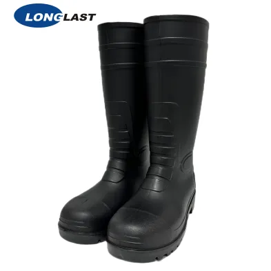 Black PVC safety boots _ LL-2-03