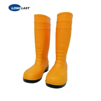 LL-2-10 أحذية PVC صفراء / سوداء حسب الطلب