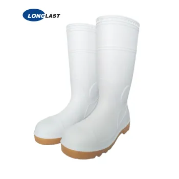 LL-8-01 Bottes en PVC blanc / beige