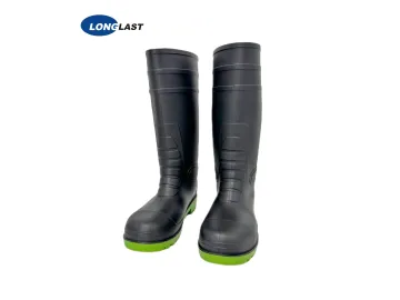 LL-2-14 Black / Green PVC boots