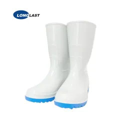 LL-1-2 White / Blue PVC boots