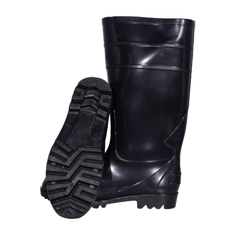 Black PVC Rain Boots for Farm LL-1-03