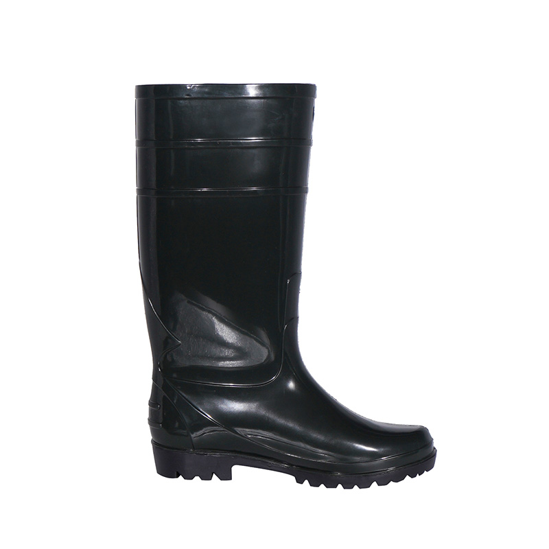 Black PVC Rain Boots for Farm LL-1-03